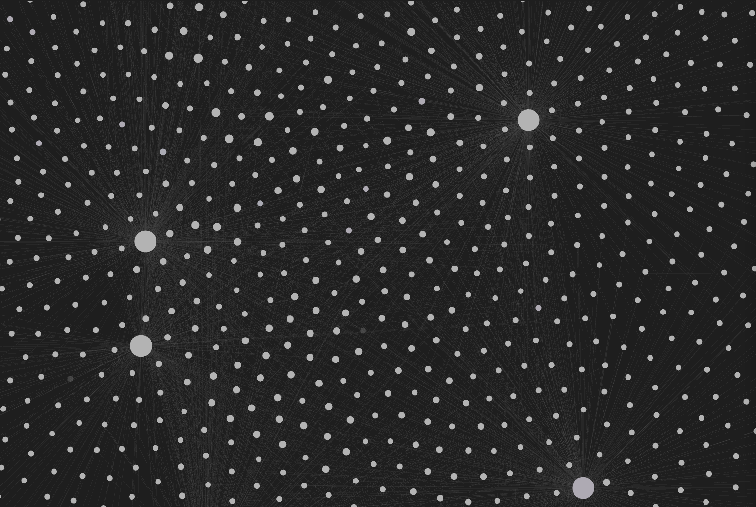 Zoomed-in view of the Obsidian graph showing individual dot clusters